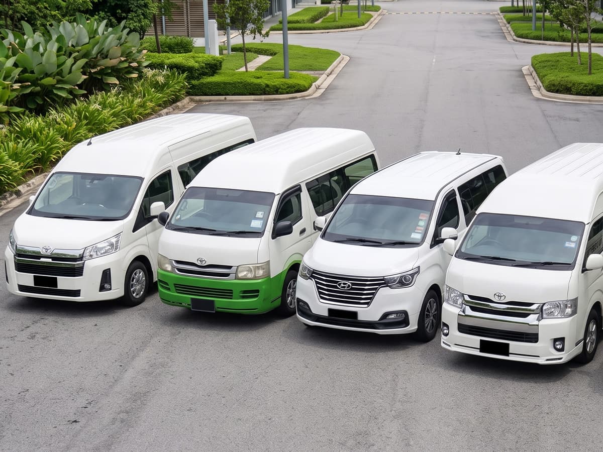 Comfortable van interior for Singapore to Malaysia charter
